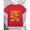 Boys Engineering Vehicle Tool Construction Print Crewneck Short Sleeve Tee