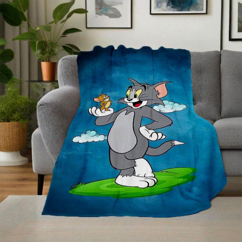 Tom Jerry Phone Wallpaper HD for iPhone AndroidBlanket Flannel Throw Blanket for Sofa, Bed, Travel, Camping, Office
