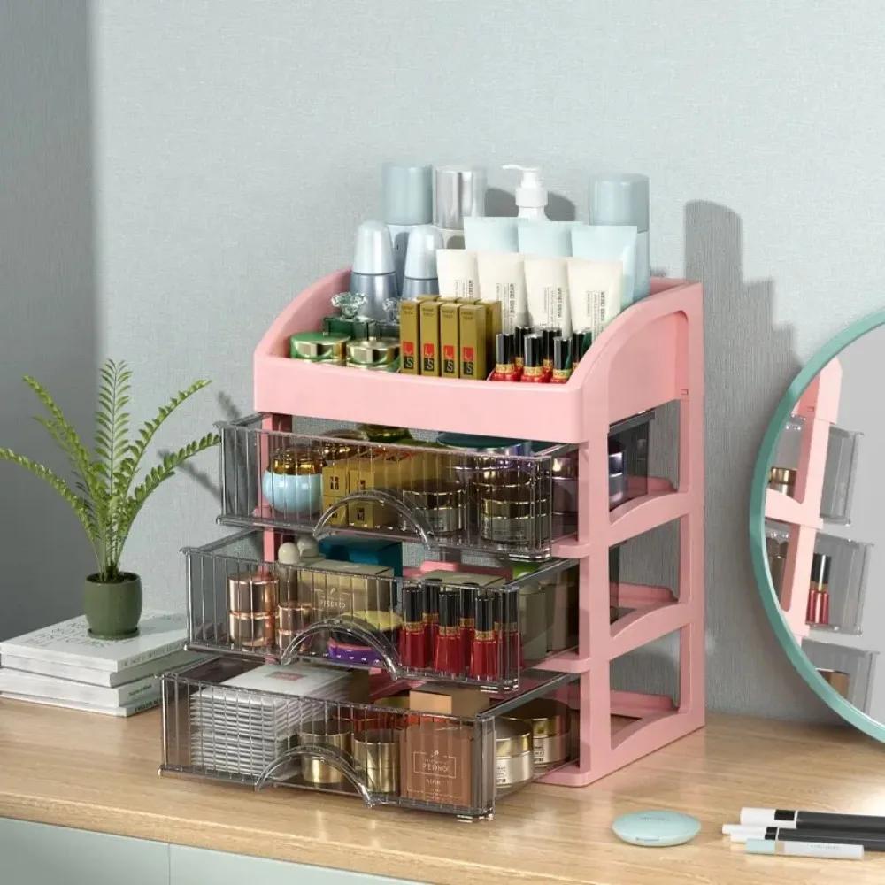 Multi-layer Storage Box Desktop Storage Drawer Hair Decor Cabinet Cosmetics Jewelry Stationery Organizers Makeup Storage