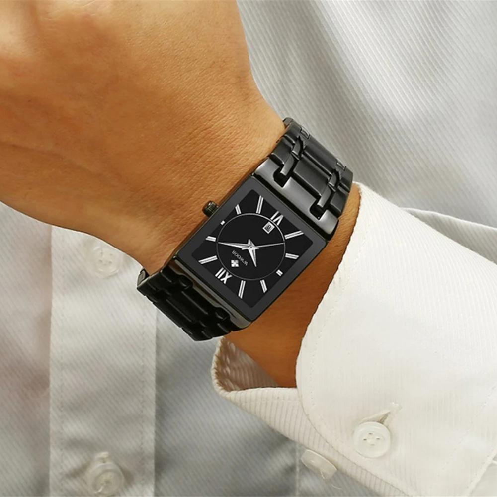 WWOOR Top Brand Luxury Steel Strap Business Quartz Watch Men Casual Waterproof Sports Watch
