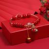 Niche design new exquisite bracelet retro red crystal simple and versatile student creative round bracelet female