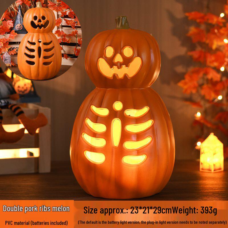 Halloween Light-Up Hollow Pumpkin Lantern for Outdoor Decor