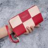 Korean Style Single Zipper Women'S Extra Large Capacity Long Wallet, Patchwork Coin Purse, Phone Bag, Fashionable And Versatile