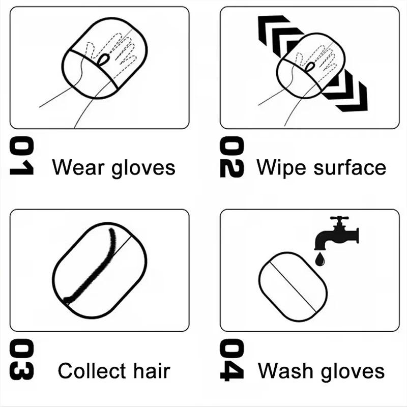 Pet Electrostatic Hair Removal Gloves Dog Cat Hair Removal Brush Gloves Hair Adhesive Gloves Carpet Clothing Hair Cleaning Brush