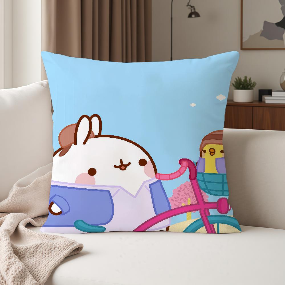 Cartoon Cute Mmolangs Pillow Case Suitable For Bedrooms Living Rooms Cars Home Decoration