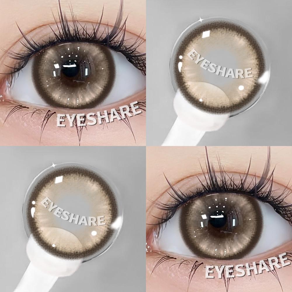 Eyeshare 1 Pair Miki Brown Contact Lenses Colored Lens Soft Contacts With Case Yearly Makeup