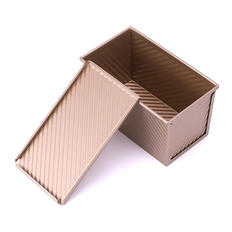 Pullman Loaf Pans with Lid for Homemade Bread Nonstick Corrugated Carbon Steel Bread Toast Box with Cover for Bakeware