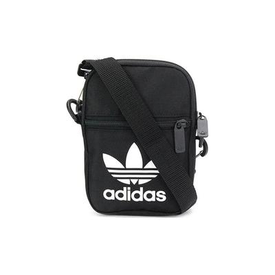 Originals Trefoil Large Logo Print Zipper Polyester Phone Bag Shoulder Crossbody Mini Unisex Bags Black EI7411