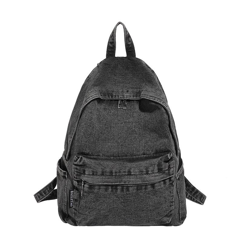 Summer new design new fashion denim women's bags trendy retro large capacity simple shoulder backpack