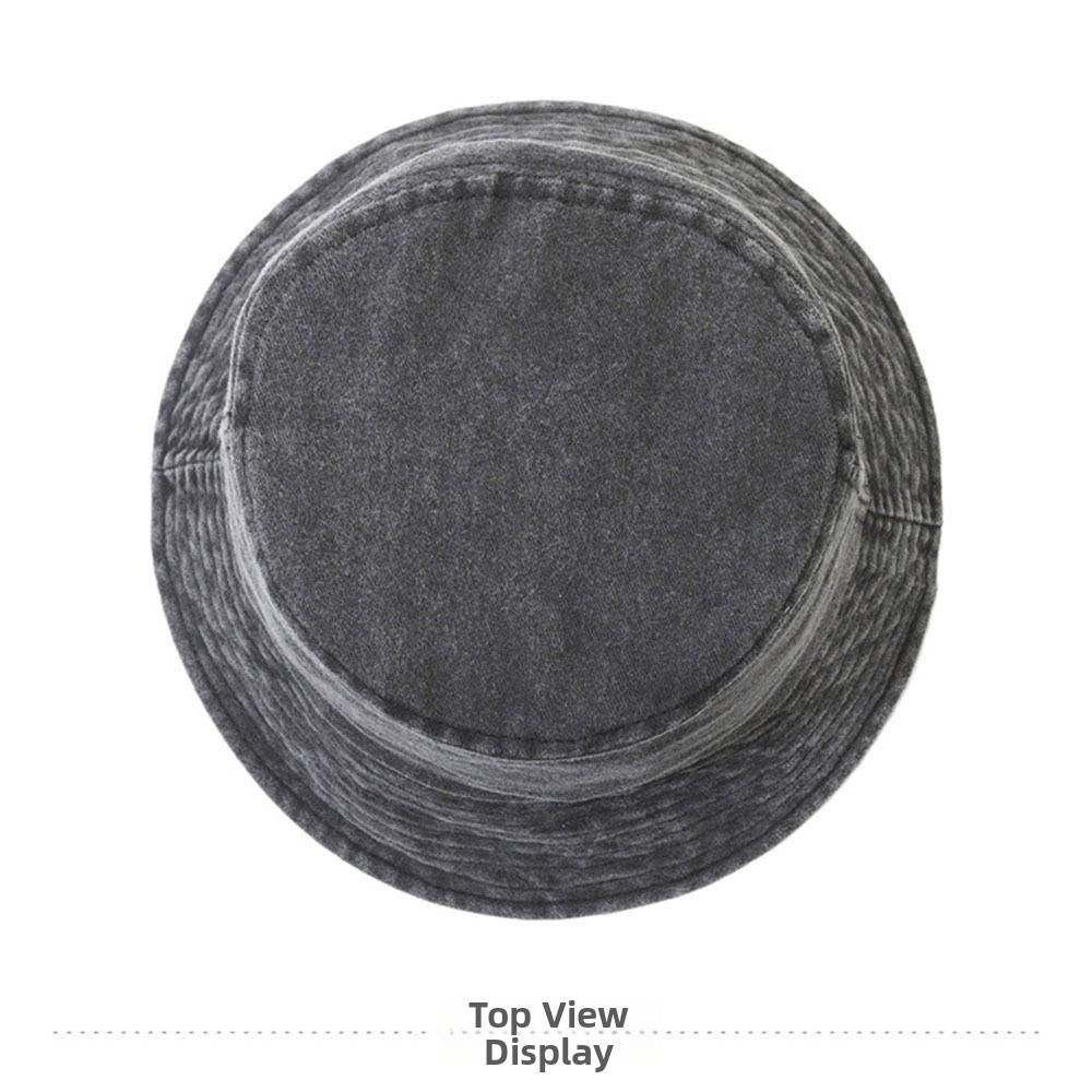 Washed Denim Fisherman Hat Solid Color Sun Hat Retro Style Boonie Hat Beach Activities