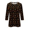 Women's Fashion Casual Round Neck 3/4 Sleeve Loose  Printed T-Shirt Ladies Top