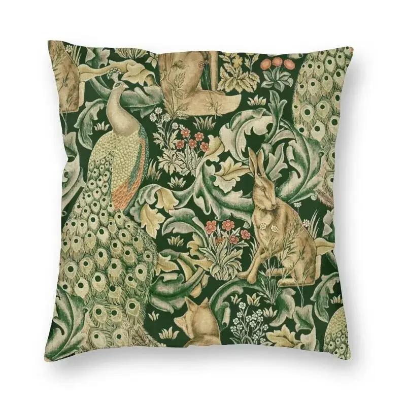 William Morris The Strawberry Thief Red Cushion Cover Velvet Luxury Throw Pillows Home Decor For Sofa Living Room Pillowcase