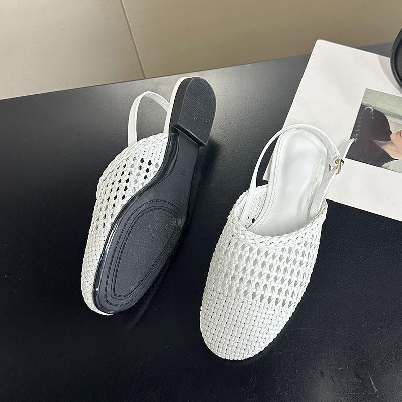 

Модные женские неглубокие модные туфли-лодочки с круглым носком, женские сандалии-балетки, обувь с ремешком на пятке, плетеные, женские сандалии-балетки, обувь большого размера 43 35 бежевый