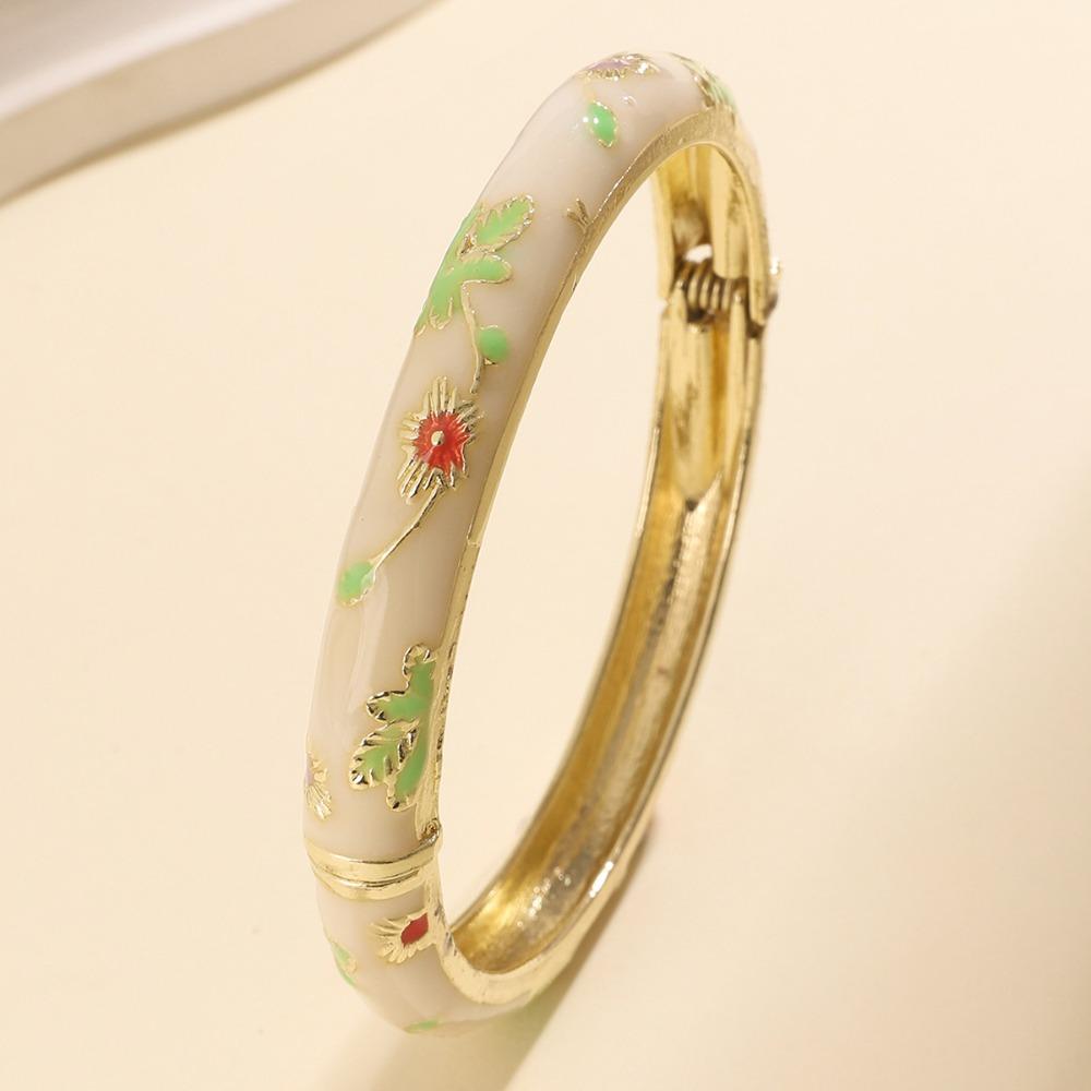 Small Flower Enamel Cloisonne Bracelet Vintage Design Ethnic Bracelet Women Gifts