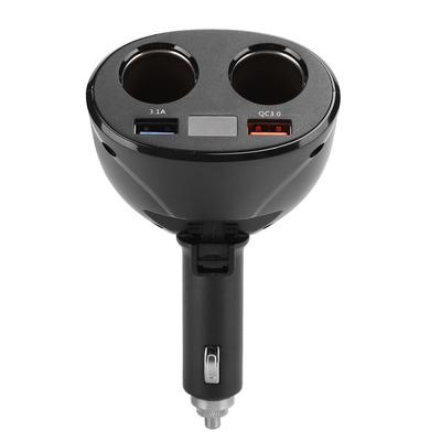 QC3.0 Double USB Cigarette Lighter Constant Temperature Steady Current Charging Rotation