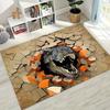 3D Illusion Breaking Wall Dinosaur Animal Series Rug for Bedroom Living Room Sofa Home Doormat Decor,Large Non-slip Floor Mat