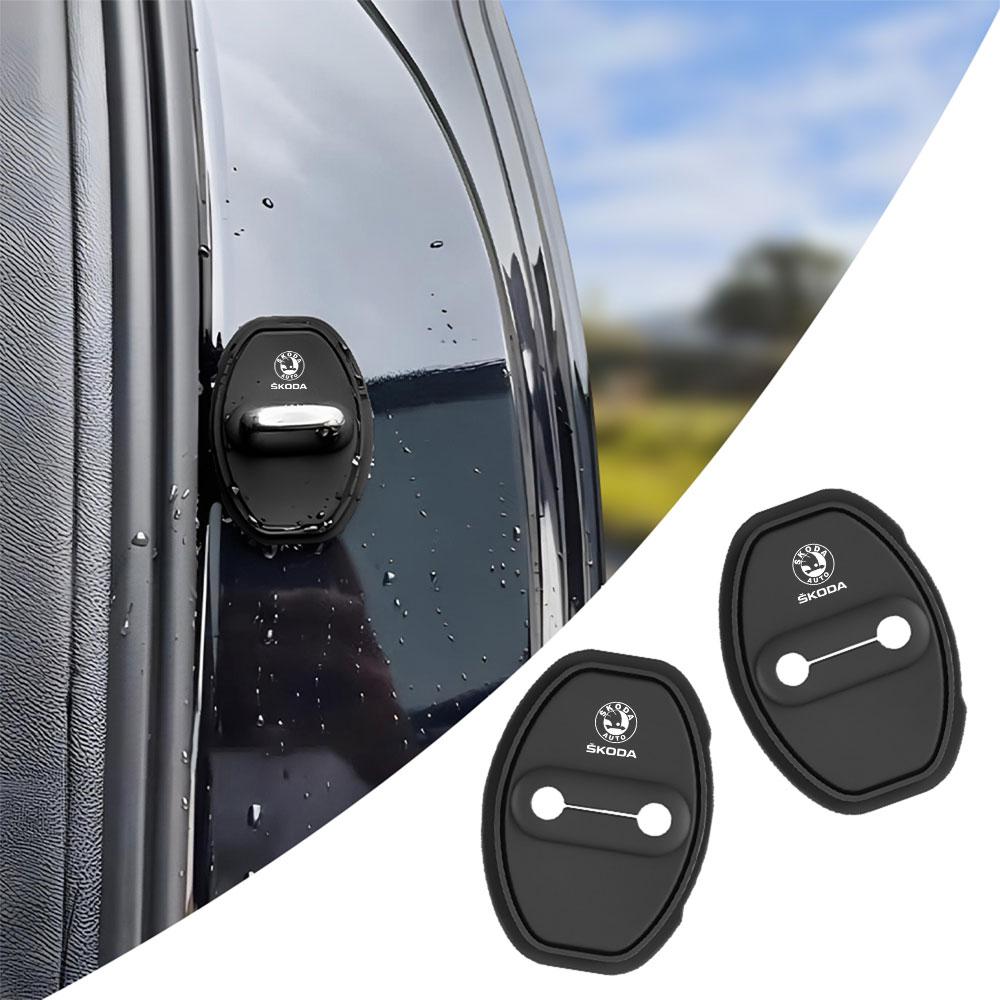 4Pcs Car Protection Cover Auto Door Lock Decoration Cover For Skoda Octavia A5 3 2 VRS Vision Kodiaq Rapid Fabia Superb Scala HA5
