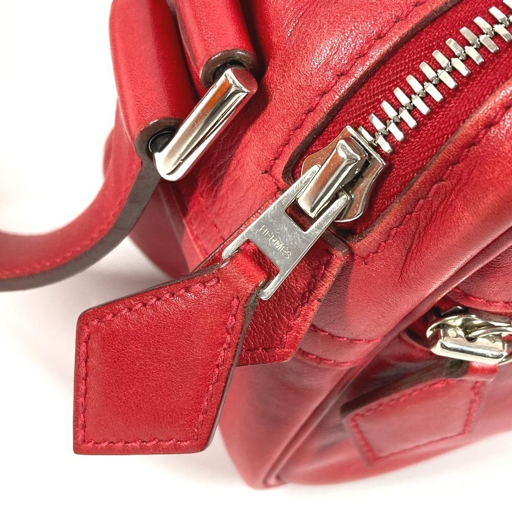 HERMES Van Quatre PM Crossbody Pochette Shoulder Bag Leather Red