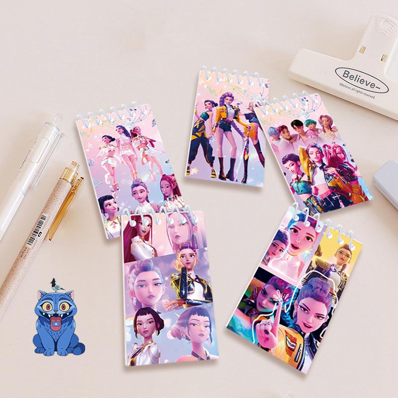 Kpop Demon Huntrix Notizbuch, 56-80 Seiten, Schulbedarf, Anime- und Kpop-Papiernotizbuch für Schüler, Kpop-Fans, Geschenkidee