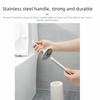 Splash Protection Toilet Bowl Brush and Holder Stainless Steel Toilet Cleaning Brush  Restroom