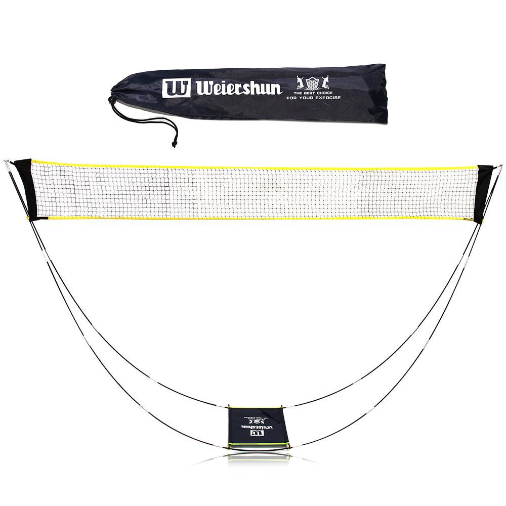 Portable Foldable Badminton Net Shuttlecock Mesh with Carry Bag Standard Training Stand Rack