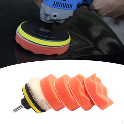 7 Pieces Car Polishing Pad Drill Buffer Kit Soft Elastic Sponge Lightweight for Coat Paints Waxing,
