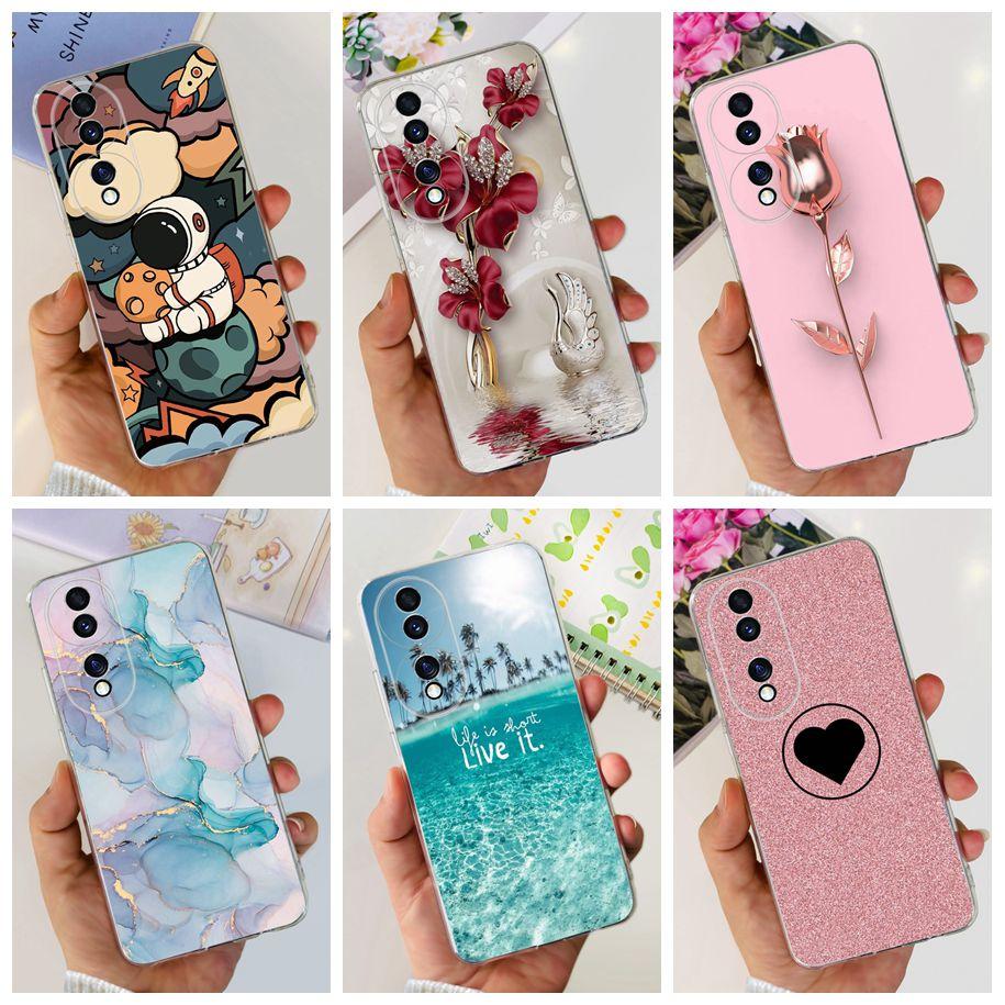 For Honor 70 Lite Case RBN-NX1 Shockproof Cover Fashion Flower Clear Silicone Soft TPU Phone Case For Honor 70 Pro Honor70 Coque