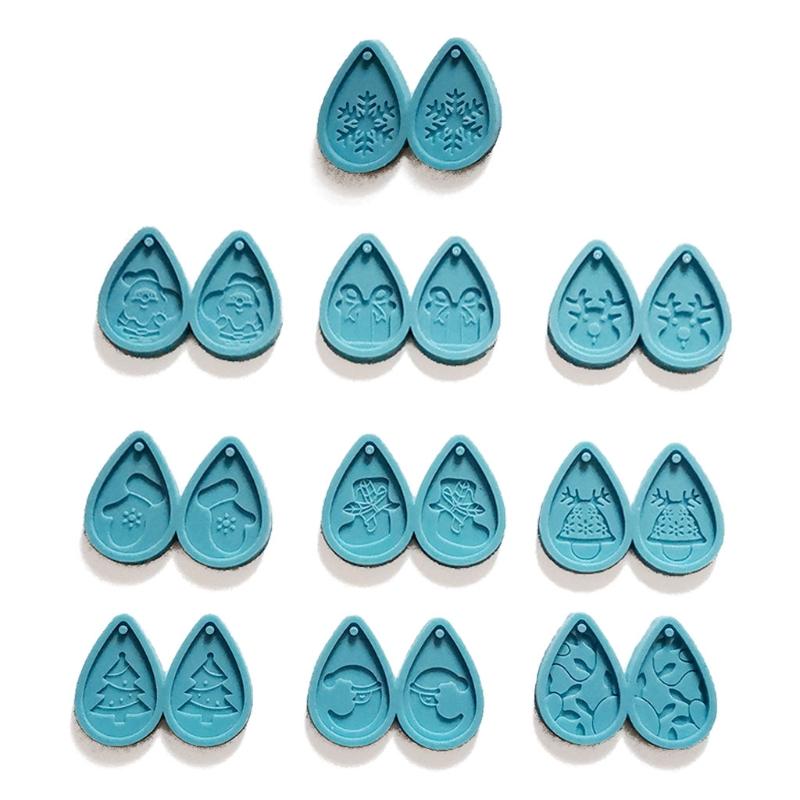 

10 шт. Рождественские серьги-капли, форма из эпоксидной смолы, подвески, силиконовая форма