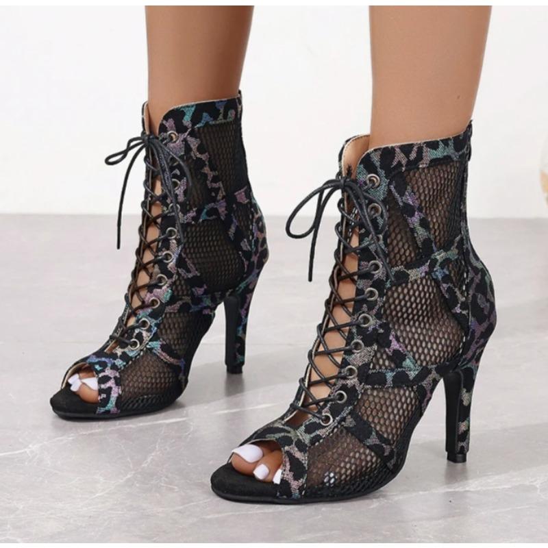 Latin Dance Shoes Women Girls Pole Dancing Shoes High Heels Competition Latin Boots Party Adjustable Instep Women Sandals