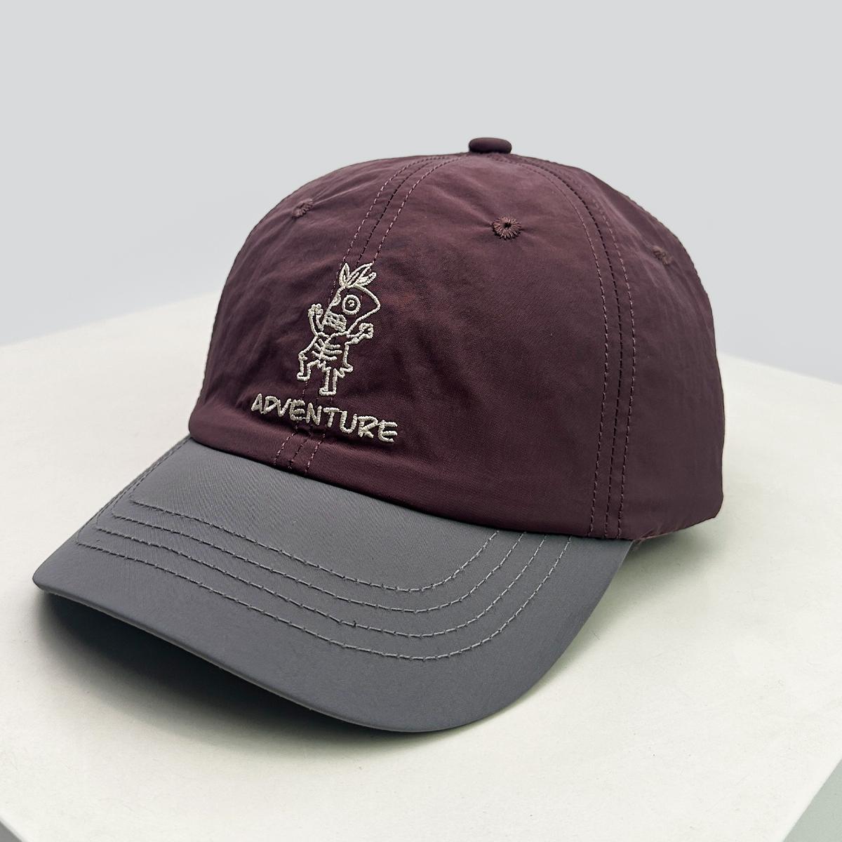 

New Unisex Cartoon Color Block Letter Embroidery Baseball Hats Breathable Short Eave Sunshade Peaked Caps Versatile Quick Drying 52-60cm