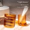 Sleek Transparent Couple Toothbrush Holder with Base
