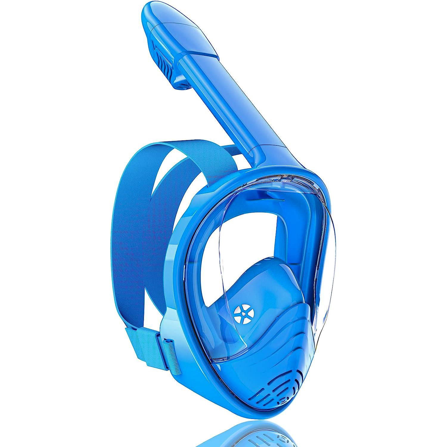 

Professional Snorkeling Diving Mask Foldable 180 Degree Underwater Scuba Full Face Snorkel Mask Anti Fog Goggles for Kids Swim XS синій