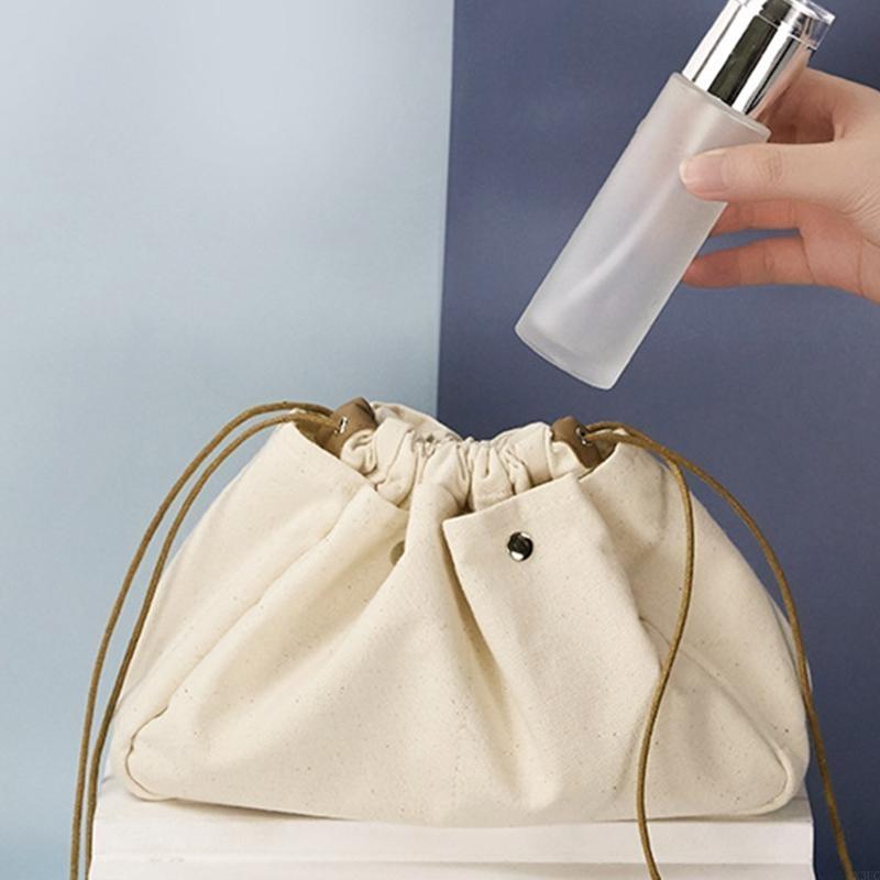 Travel Canvas Makeup Bag Portable Cosmetic Toiletry Drawstring X3UC CN