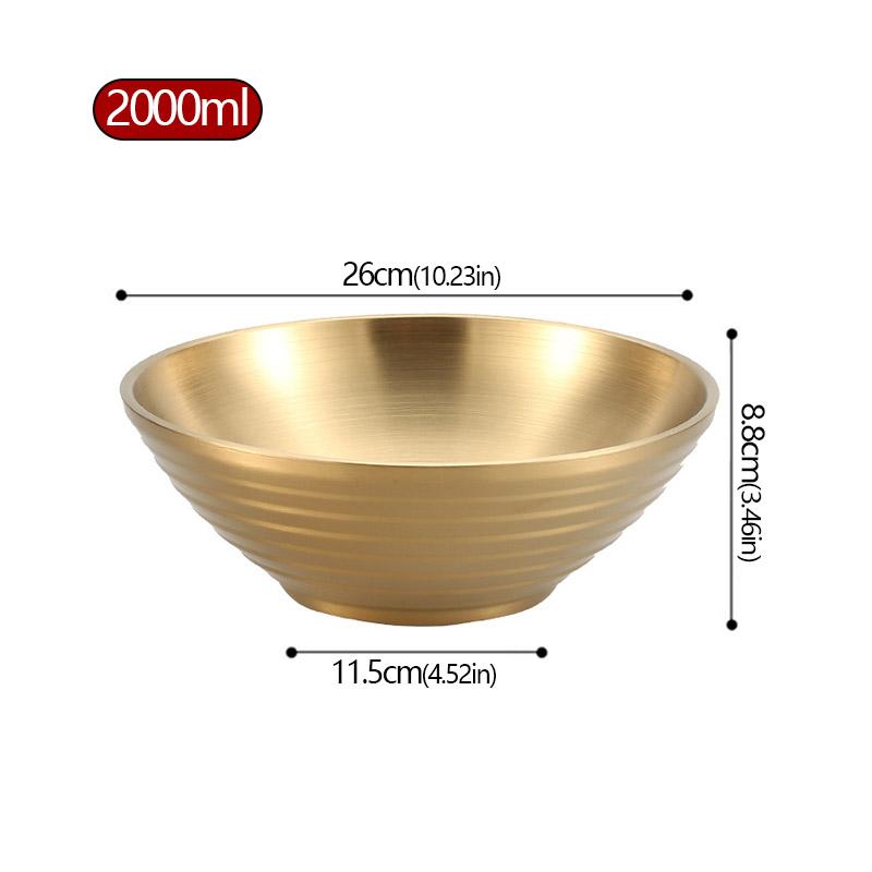 304 Stainless Steel Bamboo Hat Bowl Ramen Bowl Japanese Bowl Double Layer Rice Bowl Large Cold Noodles Spicy Hot Bamboo Hat Bowl
