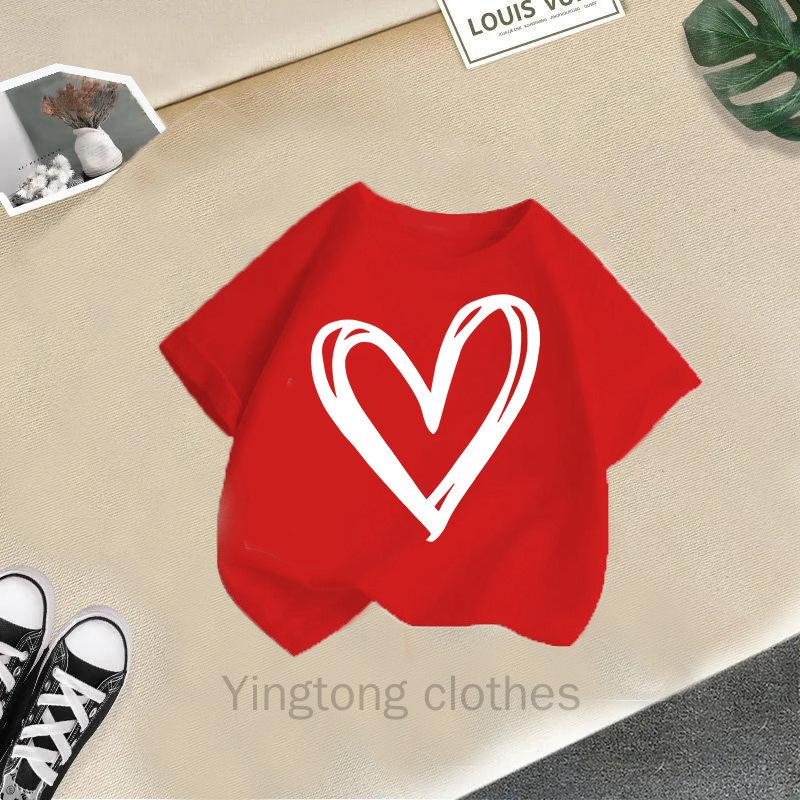 Summer Fashion Girls' Short Sleeved T-shirt Cute Printed Girls' Casual Versatile Top Cross Border