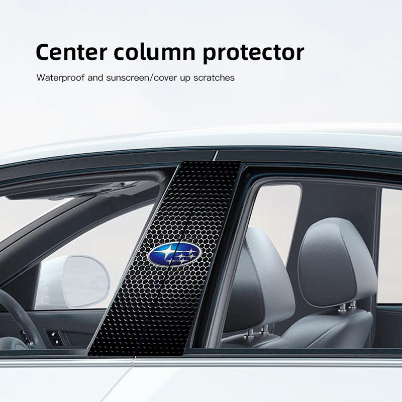 Car Stickers B-Pillar Center Column Decoration Cover PET Decal Auto Accessorie For Subaru STI XV Forester BRZ Impreza Mpreza WRX ysi8