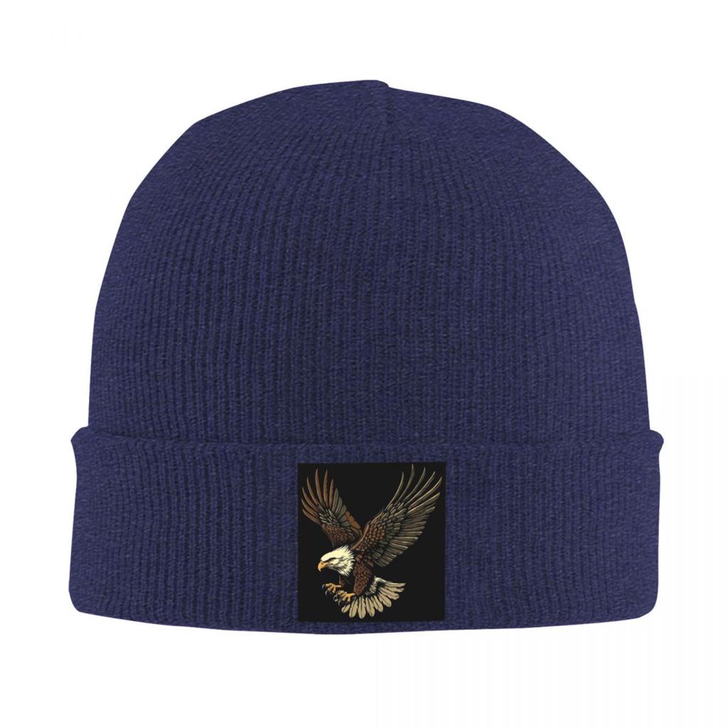 Warme Strickmütze mit Adler-Print Winter-Strickmütze Beanie Mütze Skullies Beanies Hip Hop Mützen für Unisex
