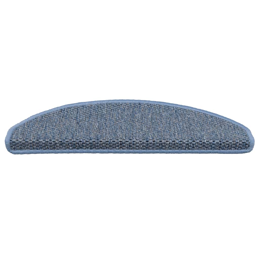 Self Adhesive Stair Mats Sisal Look 15 pcs 65 x 21 x 4 cm Blue