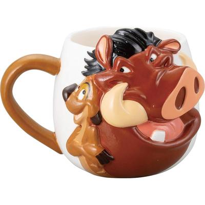 Sun Art Brown 380ml Disney "The Lion King" Mug, Timon & Pumbaa (SAN3085-3)
