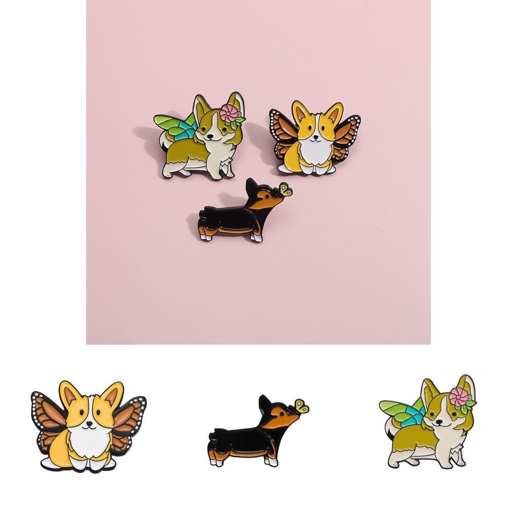 Playful Dog Cute Brooch From Cartoon Animal Butterfly Series Stylish And Unique Accessory For Every Outfit