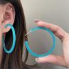 C-shaped Large Hoop Earrings - Geometric Circular Stud Earrings with Stylish and Casual Ear Hooks