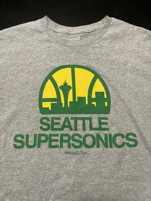 Seattle Supersonics Mitchell & Ness 100% Baumwolle T-Shirt Herren T-Shirts Top, Grau, Größe: XL
