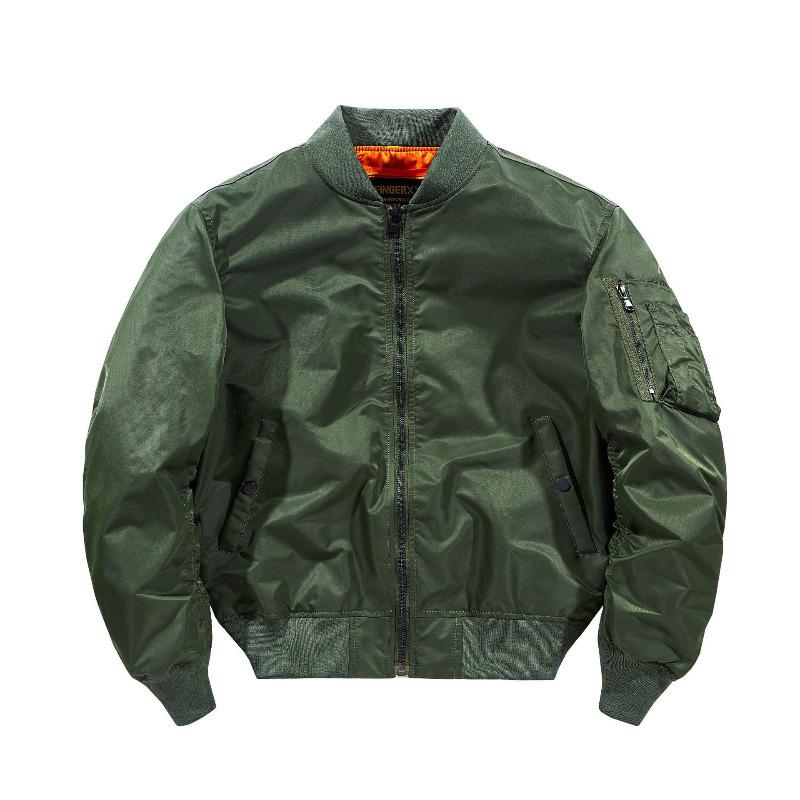 

Весенняя новая куртка пилота ВВС, мужская куртка для мотоцикла, однотонное пальто, военная форма, бейсбольный воротник, летный костюм большого размера M