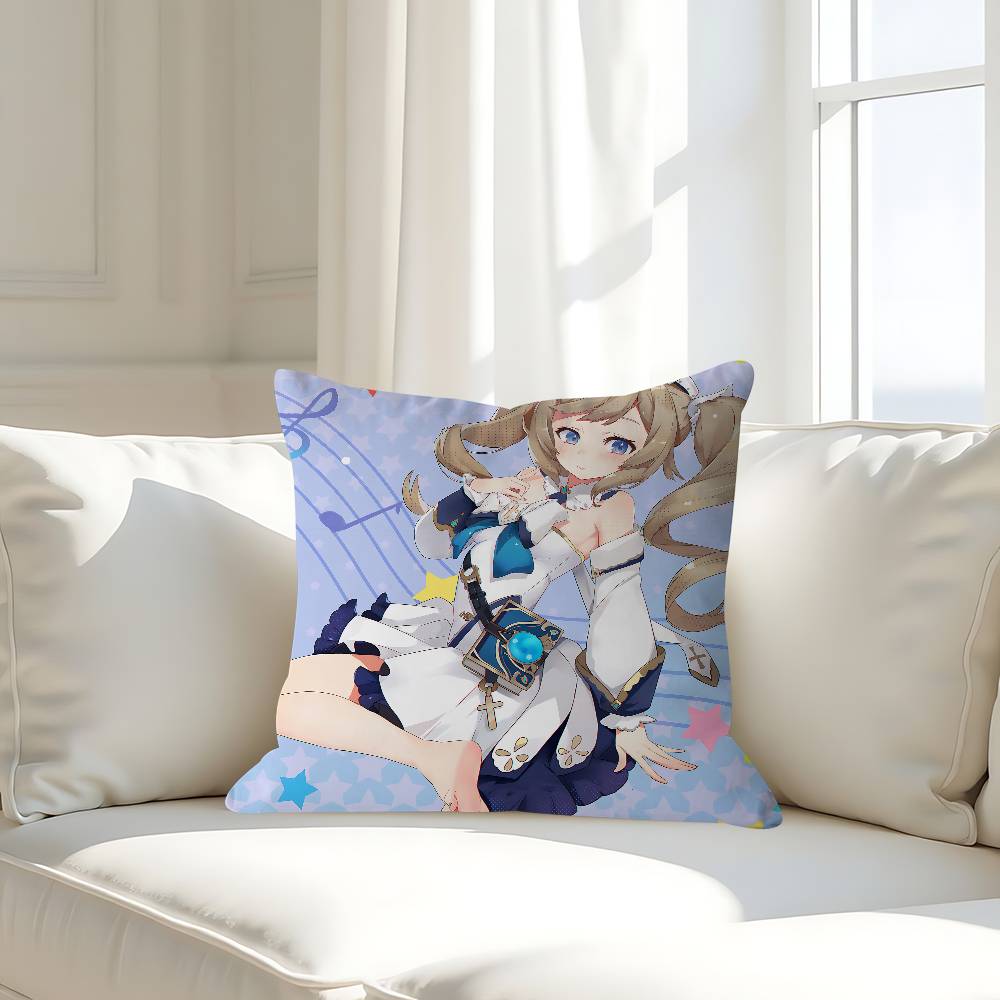 G-Genshin Impact Barbara Pillow Case Removable Washable Cushion Cover – All-Season Soft Linen