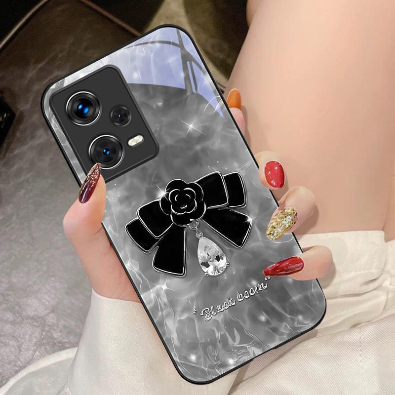 High-grade Bow Tie For Xiaomi 14 Ultra 13 Lite Redmi Note 13 11 Pro 12 Plus Poco X6 3 Pro F4 6 GT Tempered Phone Case