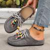The New Retro Baotou Thick-soled Shoes Are Casual and Fashionable, with One Foot and Half Slippers
