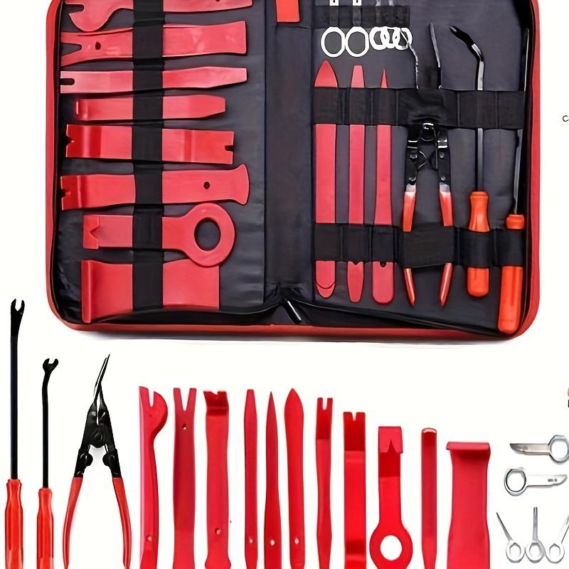 19pcs Car Stereo Installation Tool Set Interior Door Panel Clip Removal Center Console Pry Bar Screwdriver Car Jacking Board, Without Battery