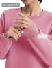 Fleece Lined Loose Fit Thick Autumn Clothes Spring Clothes Cute Long Sleeves Large Size Fleece Travel Loungewear Trekking Tops Sweatshirt Winter Pink