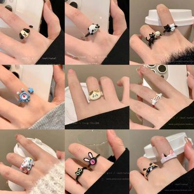 Cute Childlike Panda Ring Design Sense Simple Temperament Niche Versatile Sweet High Value Ring