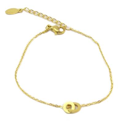 [P6766] - Golden 'Choreography' Steel Bracelet - 8x6 Mm